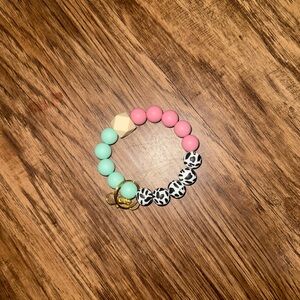 Pink and Mint Beaded Bracelet